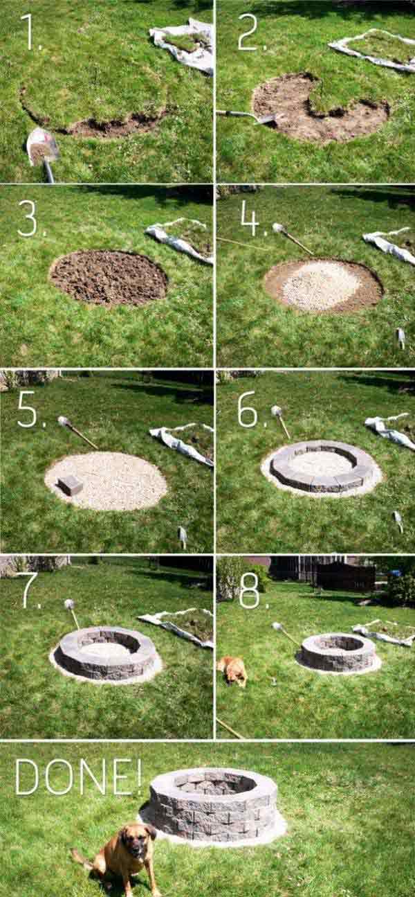 DIY Round Stone Firepit