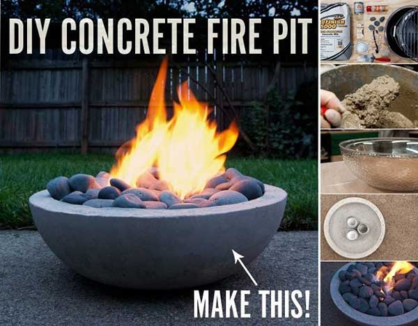 Concrete-Cast Fire Pit