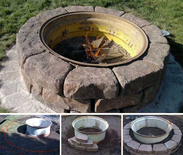 Upcycled Truck Wheel Firepit