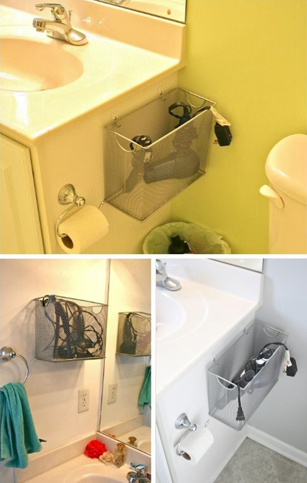 Metal file boxes are great as organizers for your bathroom