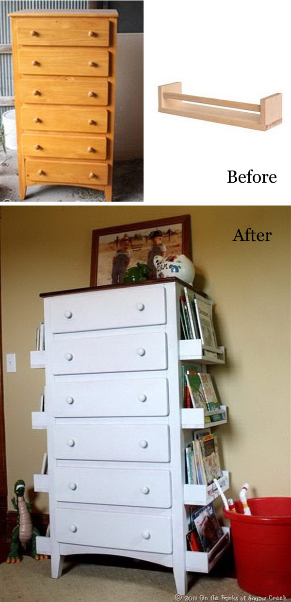 Repurpose Old Drawers To Kids Bookshelves