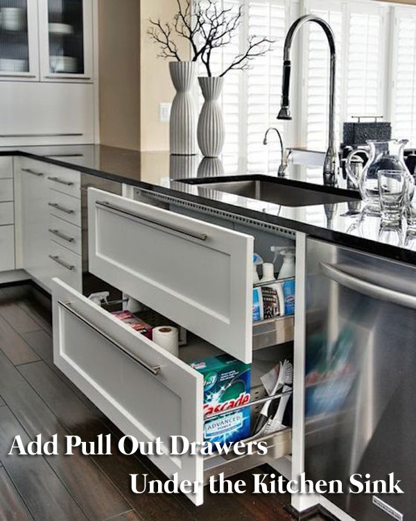 Pull Out Drawers Under the Kitchen Sink