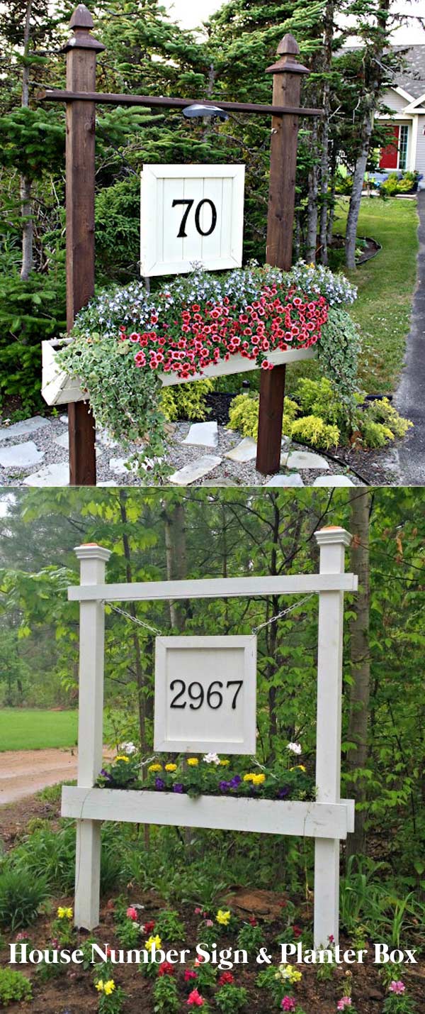 House Number Sign and Planter Box