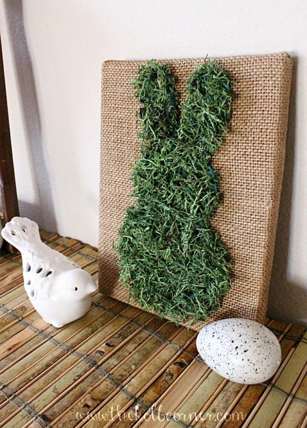 moss covered bunny canvas