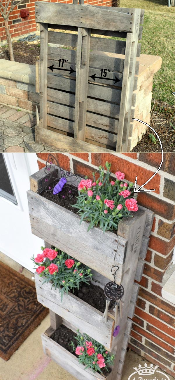 Ladder Style Distressed Wood Planter