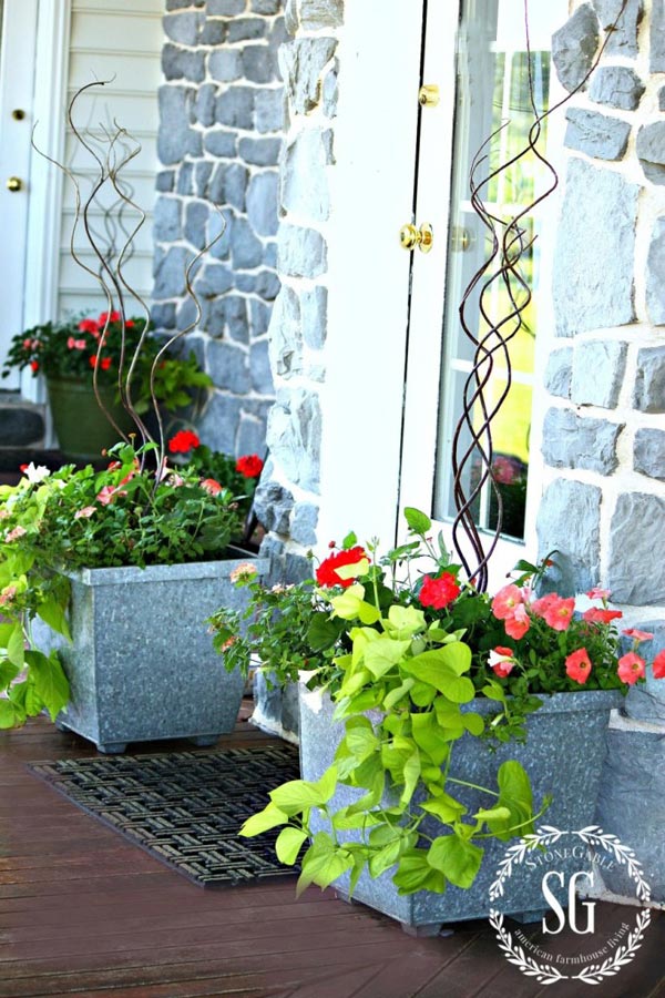 square galvanized planters