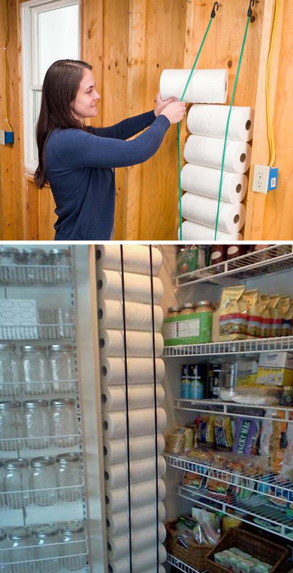 pantry wall paper towels storage