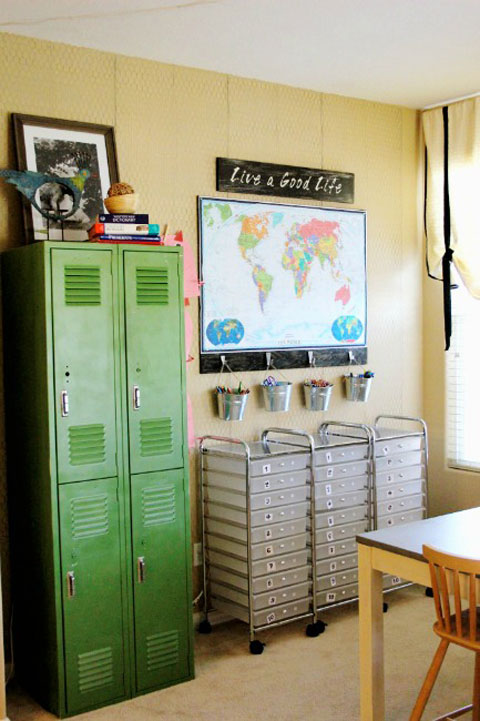 Metal Bookcase and Rolling Storage Carts