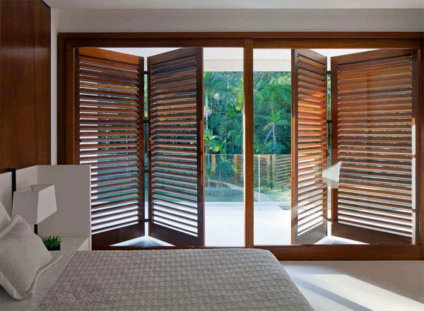 balcony Bifold Wooden Shutter Doors