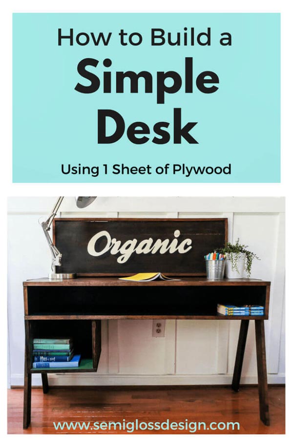 Simple Desk Using One Sheet Of Plywood